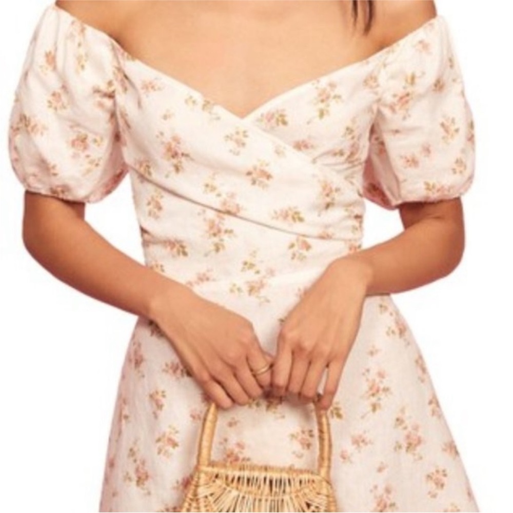 Reformation Bowie Linen Mini Dress (US 6)